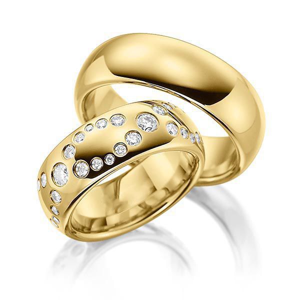 Aliança de Ouro - Casamento com Diamantes 