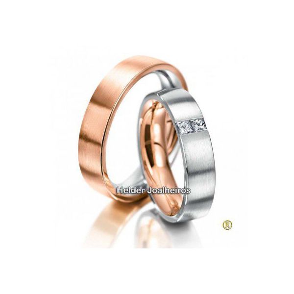 Aliança em Ouro 18k Bodas com Diamantes Prince