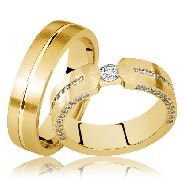 Aliança de Casamento com Diamantes 