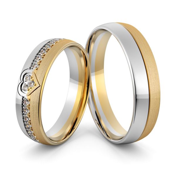 Aliança de Coração em Ouro 18k com Diamantes