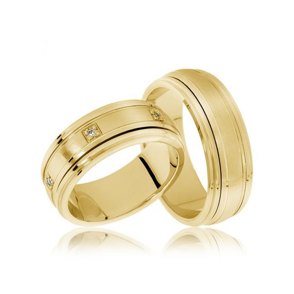 Aliança de Casamento - Ouro 18k - com Brilhantes