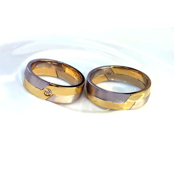 Aliança de Bodas para Celebrar os Anos de Casamento em Ouro 18k 