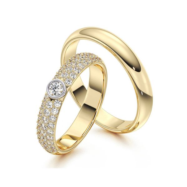 Alianças Com Diamantes - Casamento e Noivado