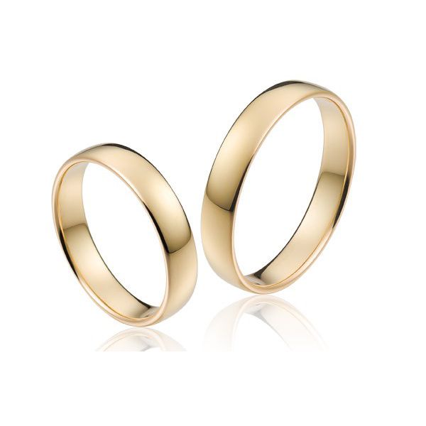  Aliança Clássica 4,0 Milímetros em Ouro 18k 750 - Casamento e Noivado - Simplicidade Radiante