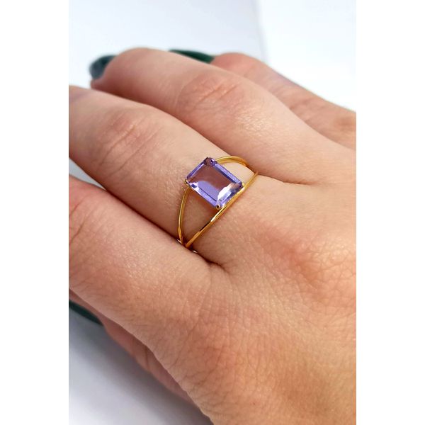 Anel em Ouro 18k Personalizado com a Pedra de Ametista 