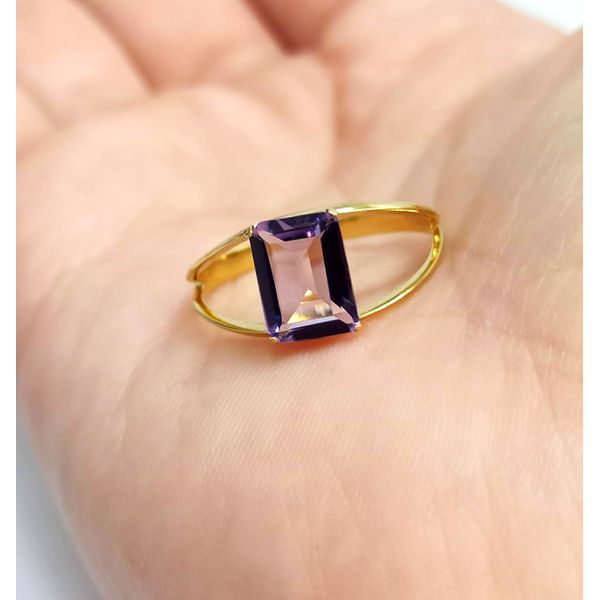 Anel em Ouro 18k Personalizado com a Pedra de Ametista 