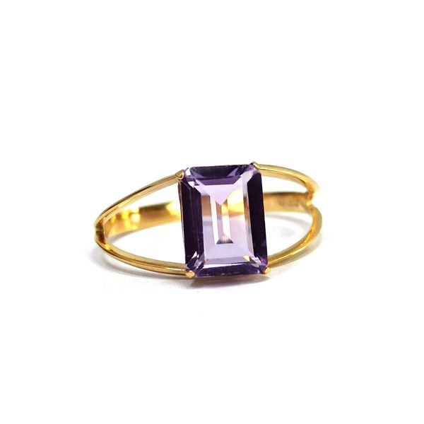 Anel em Ouro 18k Personalizado com a Pedra de Ametista 