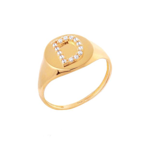 Anel de Dedinho em Ouro 18k Personalizado com a Inicial 