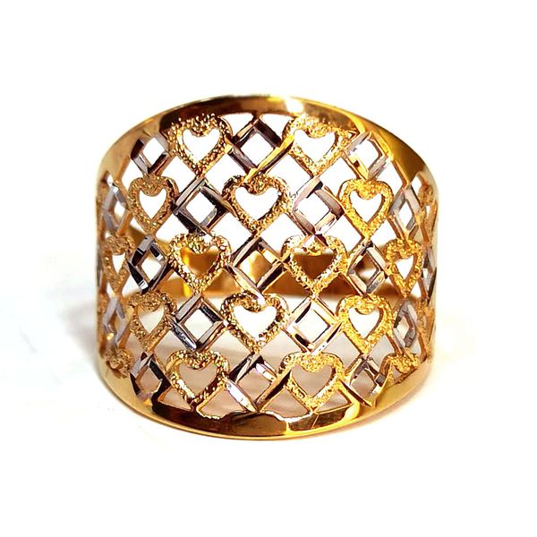 Anel em Ouro 18k Vazado Tricolor