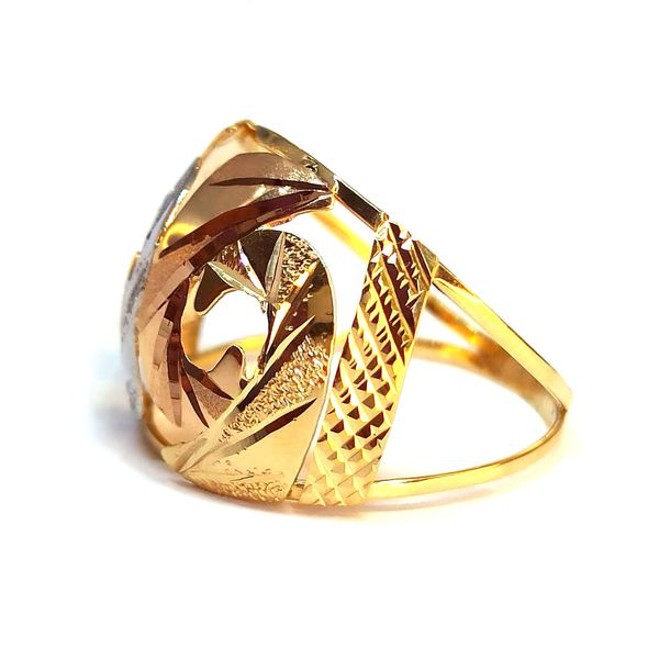 Anel em Ouro 18k Tricolor Diamantado