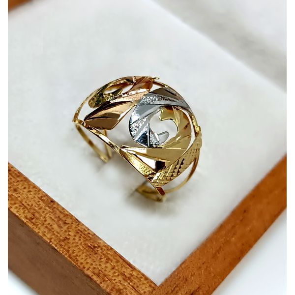 Anel em Ouro 18k Tricolor Diamantado