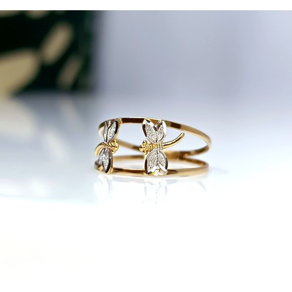 Anel em Ouro 18k Libelula Duplo