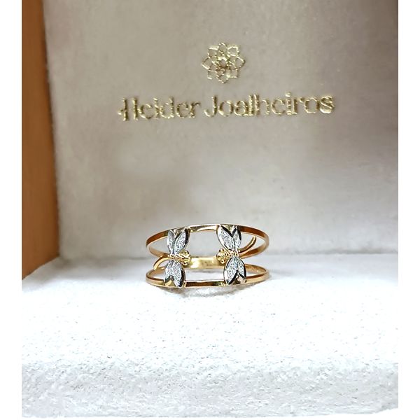 Anel em Ouro 18k Libelula Duplo