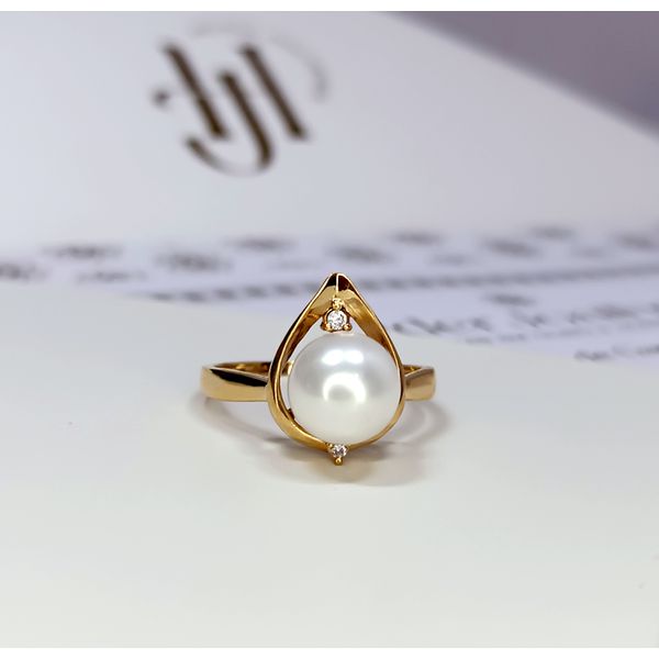 Anel em Ouro 18k Personalizado Gota com Pérola 