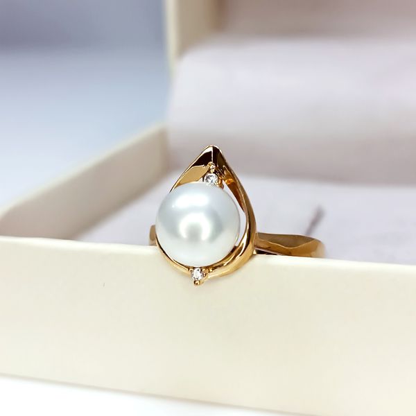 Anel em Ouro 18k Personalizado Gota com Pérola 