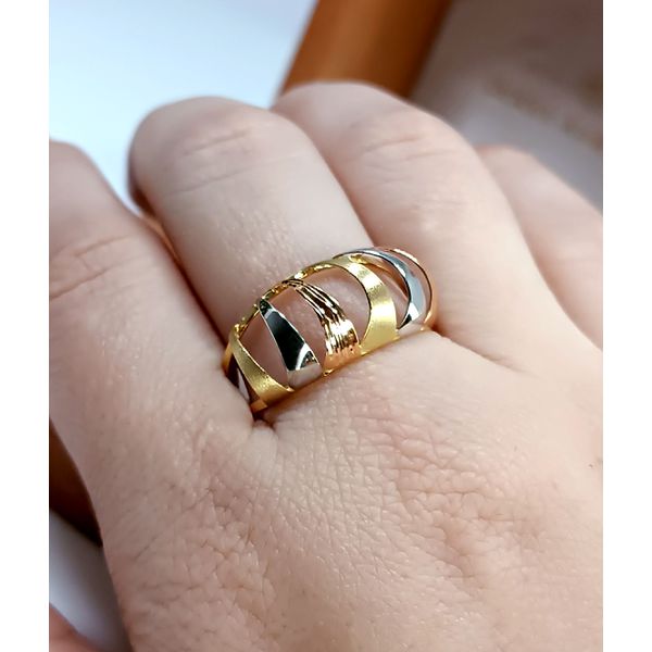 Anel em Ouro 18k Tricolor 
