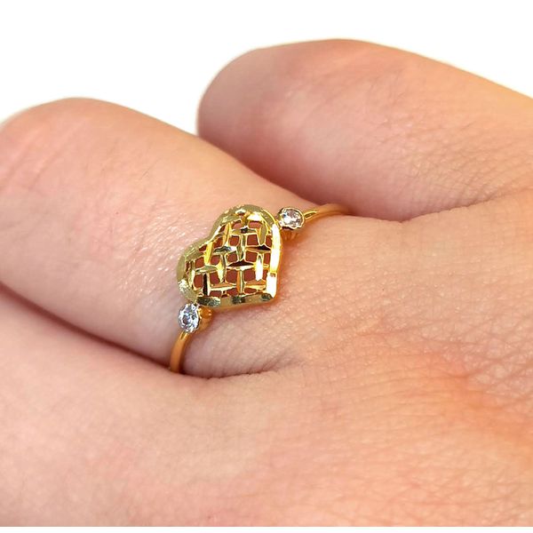 Anel em Ouro 18k com Zircônias