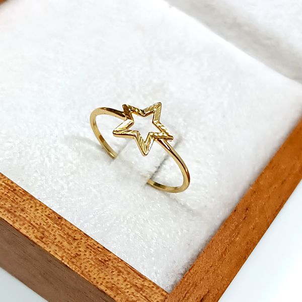 Anel em Ouro 18k Estrela