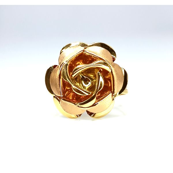 Anel em Ouro 18k Personalizado com Flor em Ouro Rosê