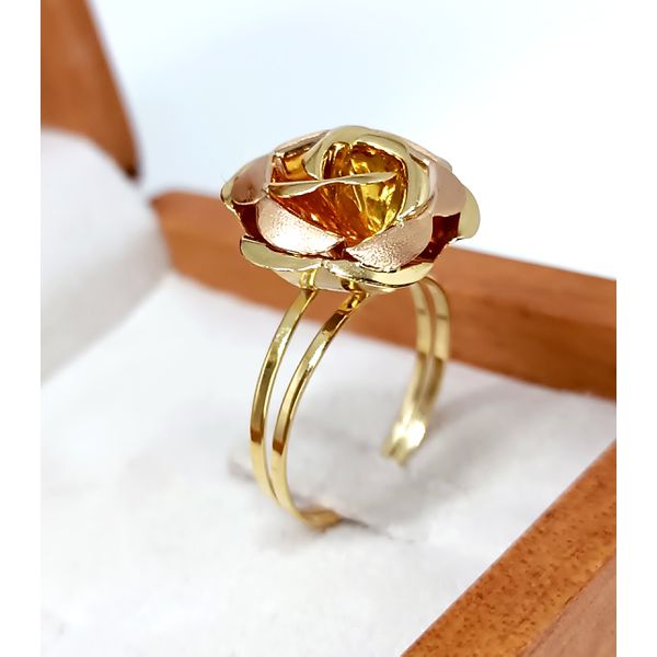 Anel em Ouro 18k Personalizado com Flor em Ouro Rosê