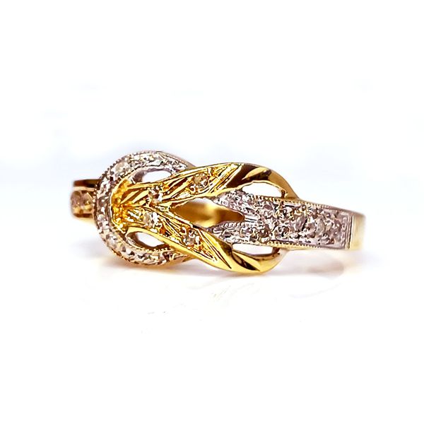 Anel em Ouro 18k Amarelo e Branco com Diamantes