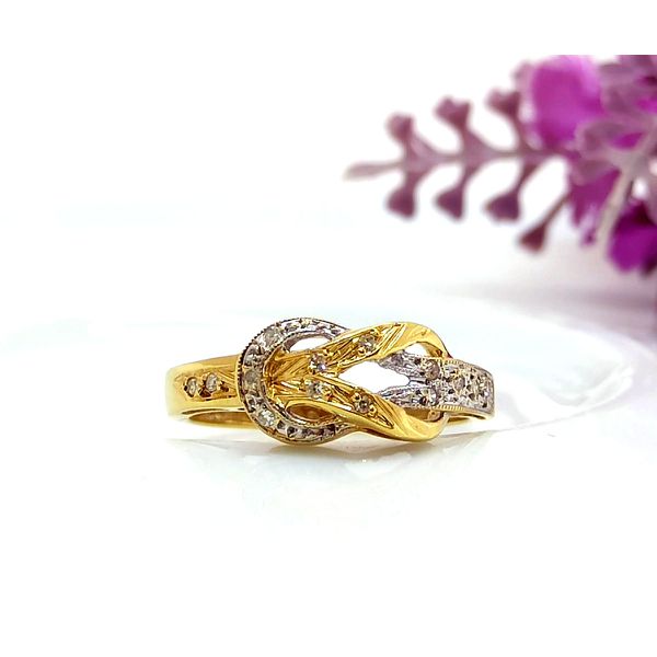Anel em Ouro 18k Amarelo e Branco com Diamantes