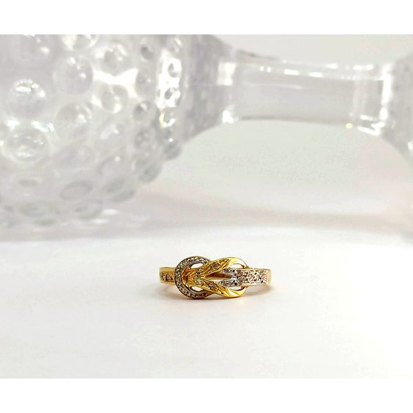 Anel em Ouro 18k Amarelo e Branco com Diamantes