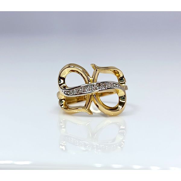 Anel em Ouro 18k Personalizado Infinito com Diamantes