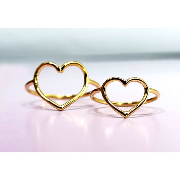 Conjunto de Anéis Mãe e Filha Coração Fio personalizado em Ouro 18k