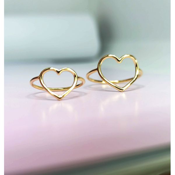 Conjunto de Anéis Mãe e Filha Coração Fio personalizado em Ouro 18k