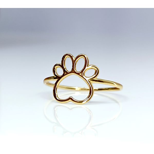 Anel em Ouro 18k Patinha de Pet Delicada