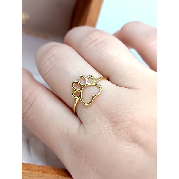 Anel em Ouro 18k Patinha de Pet Delicada