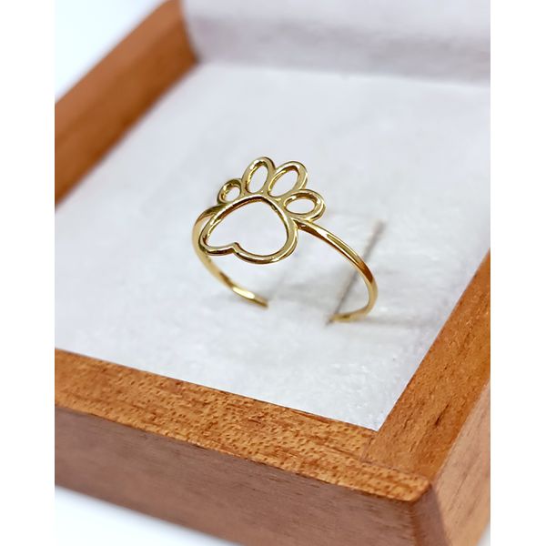 Anel em Ouro 18k Patinha de Pet Delicada
