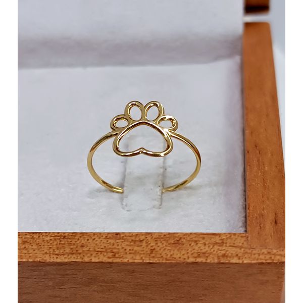 Anel em Ouro 18k Patinha de Pet Delicada