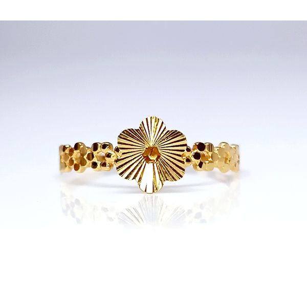 Anel em Ouro 18k Flor com Formatos Geométricos Personalizados