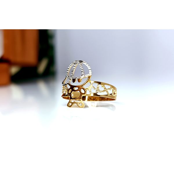 Anel em Ouro 18k Personalizado Menino Desenhado e Diamantado
