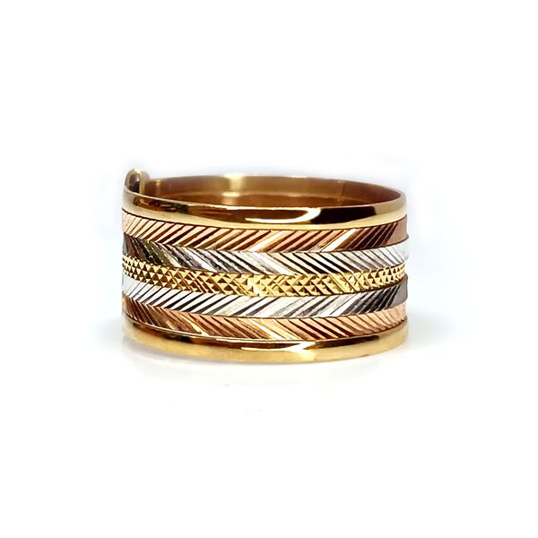 Aliança em Ouro 18k 7 Fios Personalizada Tricolor