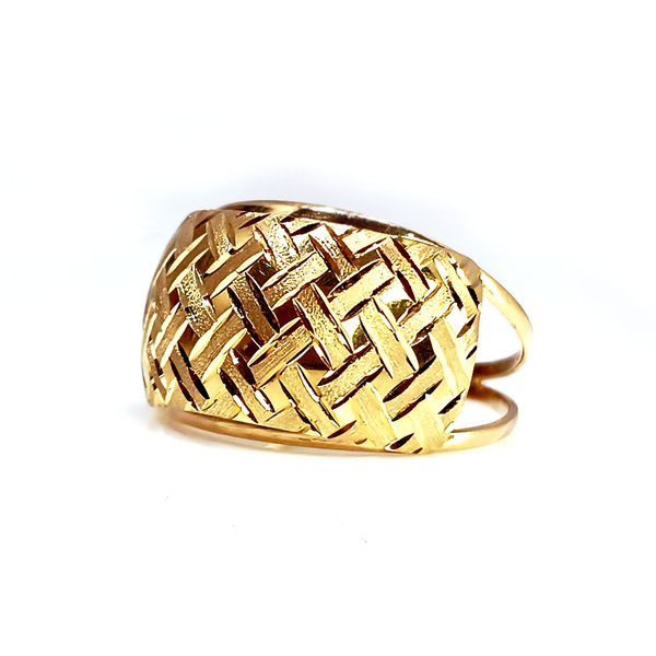 Anel em Ouro 18k Trabalhado e Diamantado 