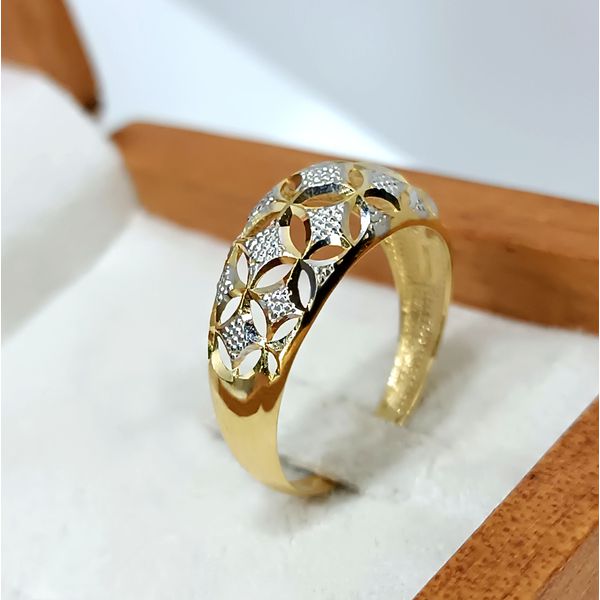 Anel em Ouro Amarelo e Branco 18k Diamantado