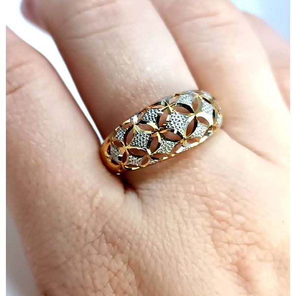 Anel em Ouro Amarelo e Branco 18k Diamantado