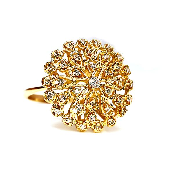 Anel em Ouro 18k Chuveiro Cravejado com Diamantes 
