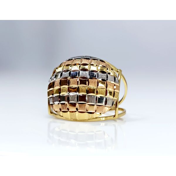 Anel em Ouro 18k Tricolor Diamantado