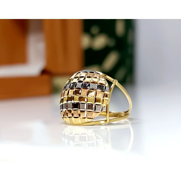 Anel em Ouro 18k Tricolor Diamantado