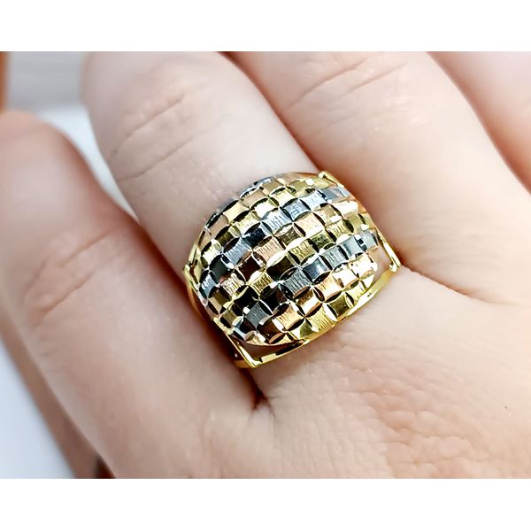 Anel em Ouro 18k Tricolor Diamantado