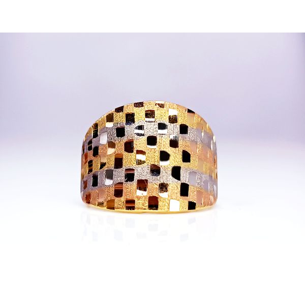 Anel em Ouro 18k Tricolor Diamantado