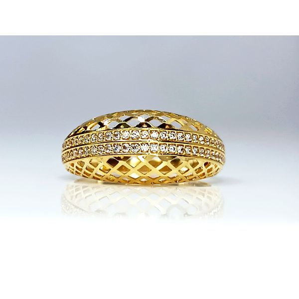 Anel em Ouro 18k Cravejado e Trabalhado