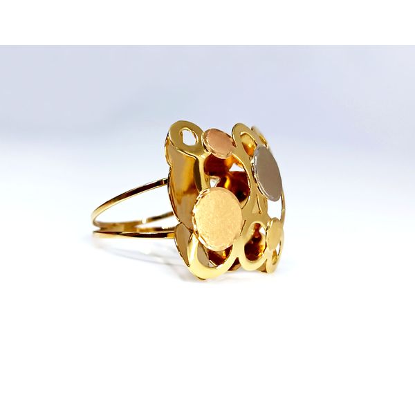 Anel em Ouro 18k Tricolor Trabalhado