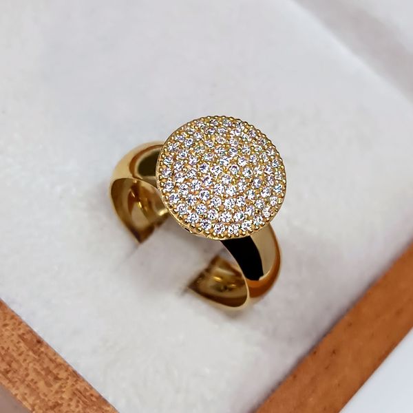 Anel em Ouro 18k Chuveiro Cravejado