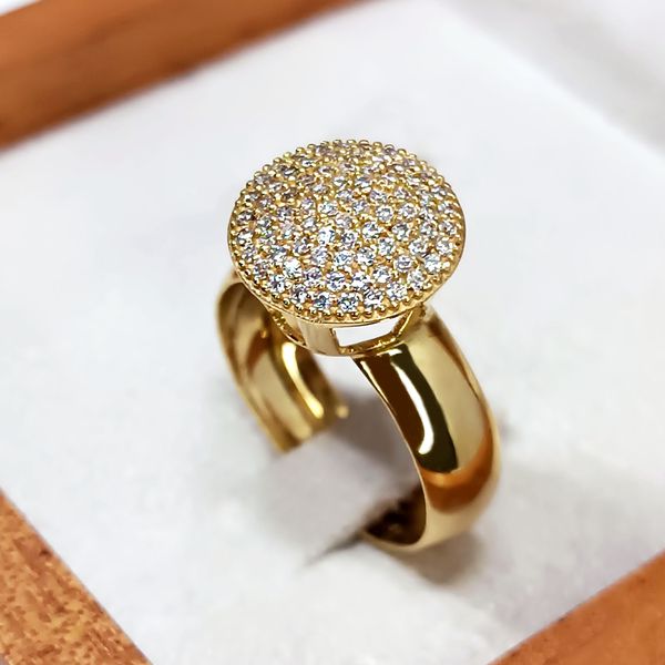Anel em Ouro 18k Chuveiro Cravejado