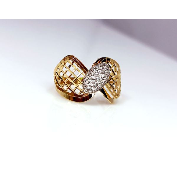 Anel em Ouro Amarelo e Branco 18k Cravejada 